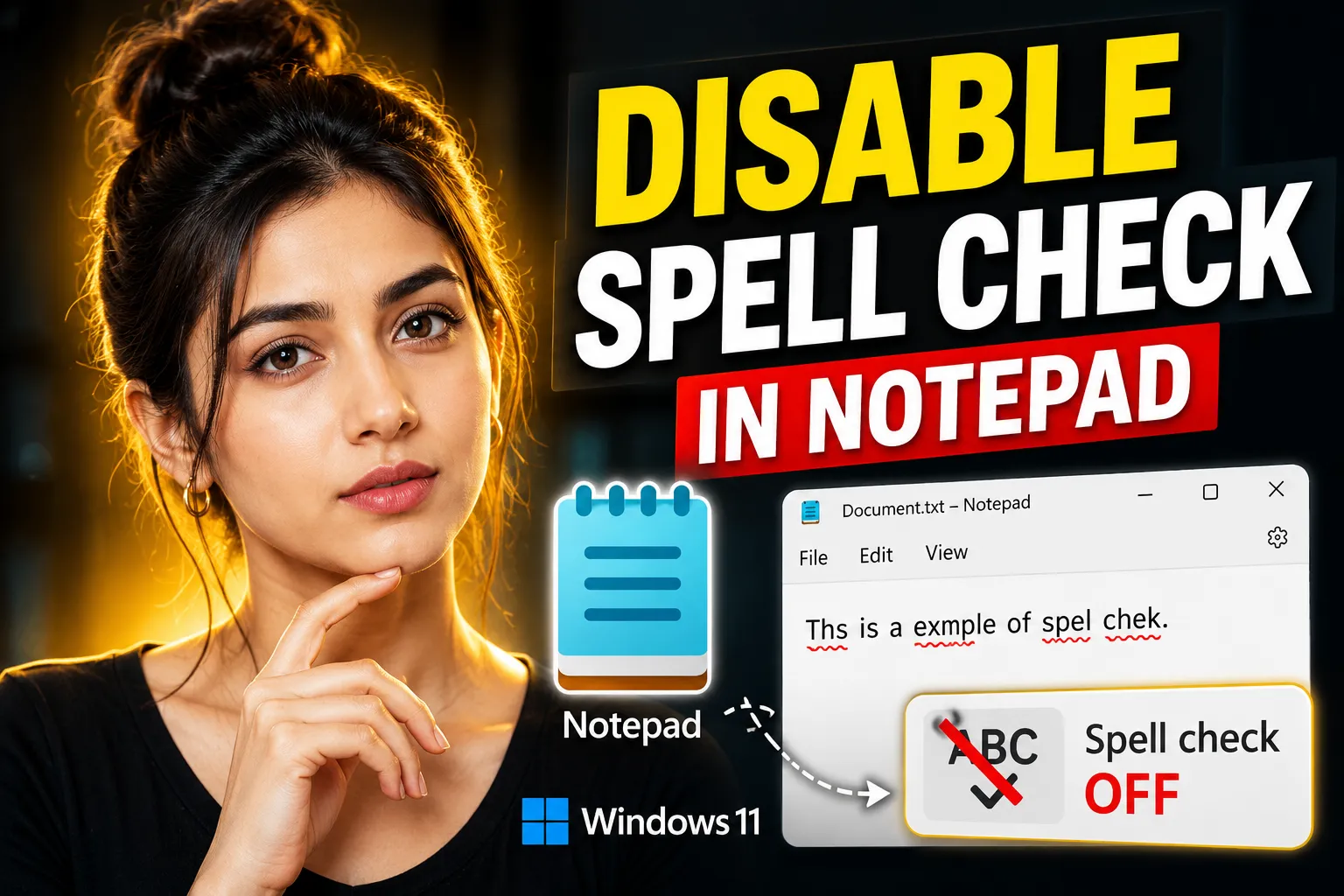 How to Disable Spell Check in Notepad on Windows 11