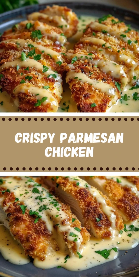 Parmesan Crusted Chicken with Creamy Garlic Sauce Easy Dinner Recipe