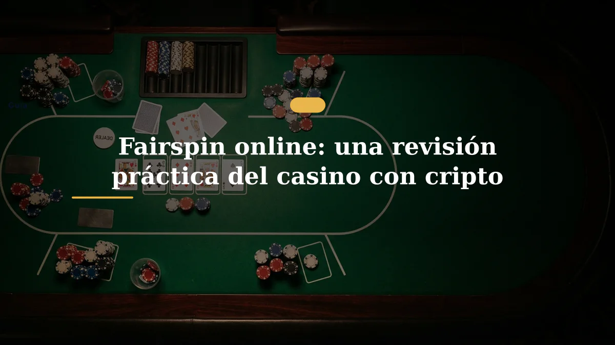 Fairspin online: una revisión práctica del casino con cripto