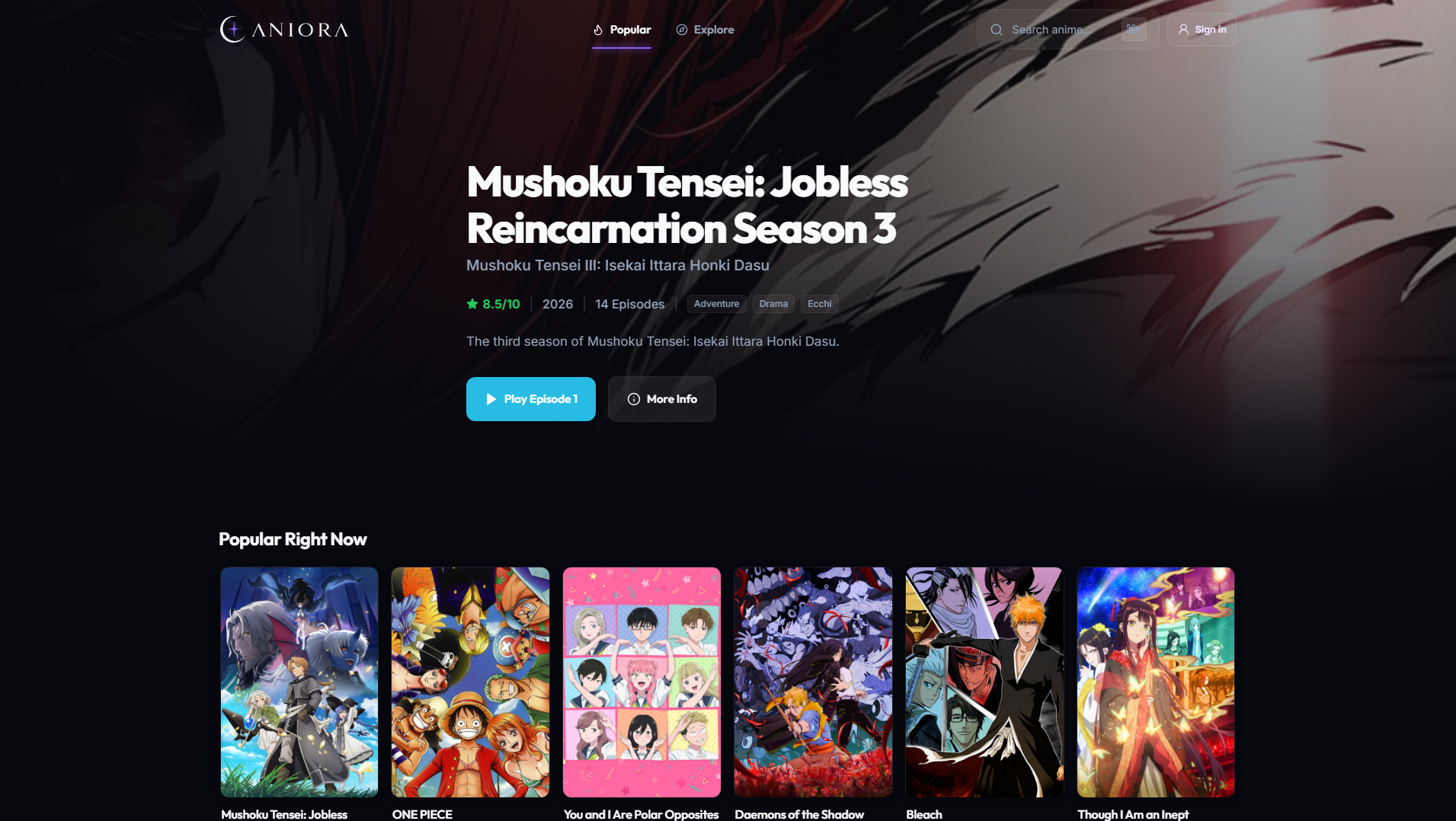 Screenshot of aniora.net