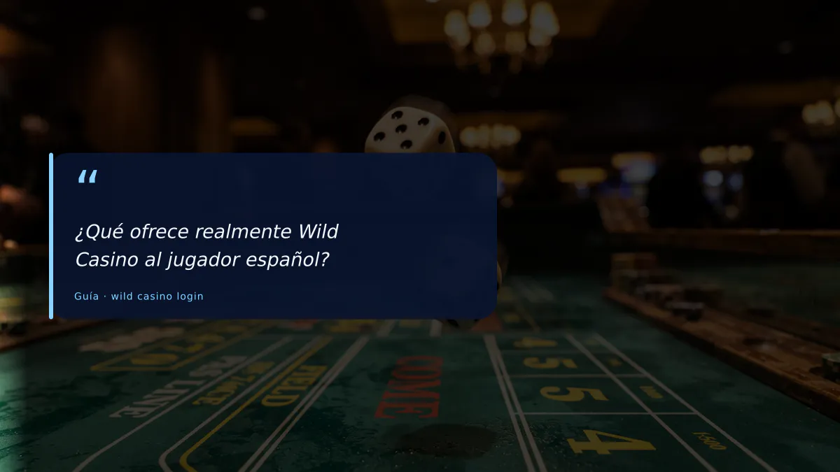 ¿Qué ofrece realmente Wild Casino al jugador español?