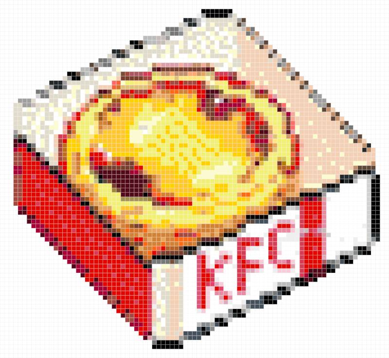 Super cute pixel‑art KFC egg tart perler bead patt
