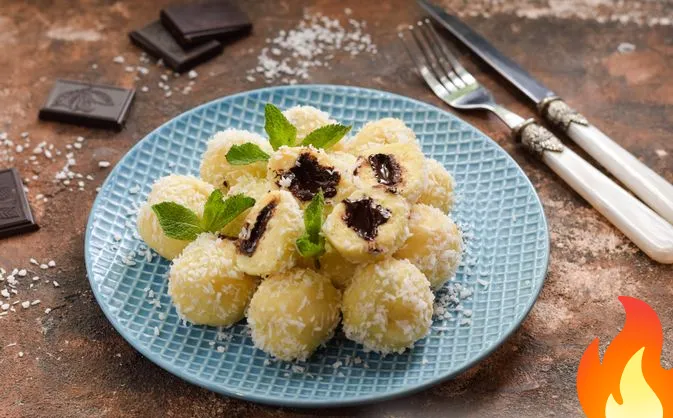 Постер Рисовые ленивые вареники с шоколадом