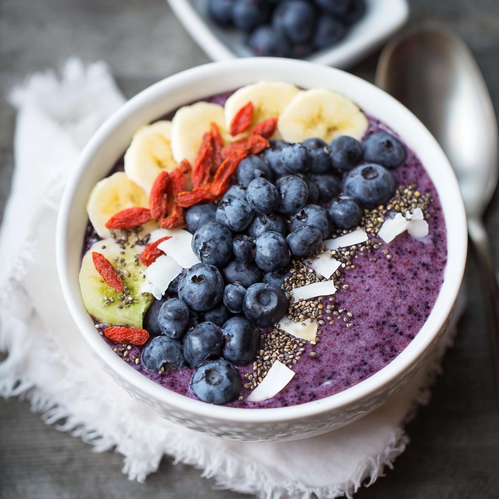 Blueberry Acai Smoothie Bowl Superfood Breakfast