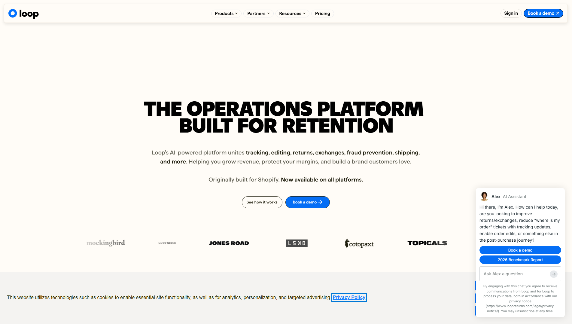 Screenshot of loopreturn.xyz