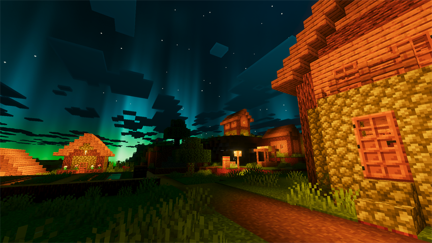 aurora village night