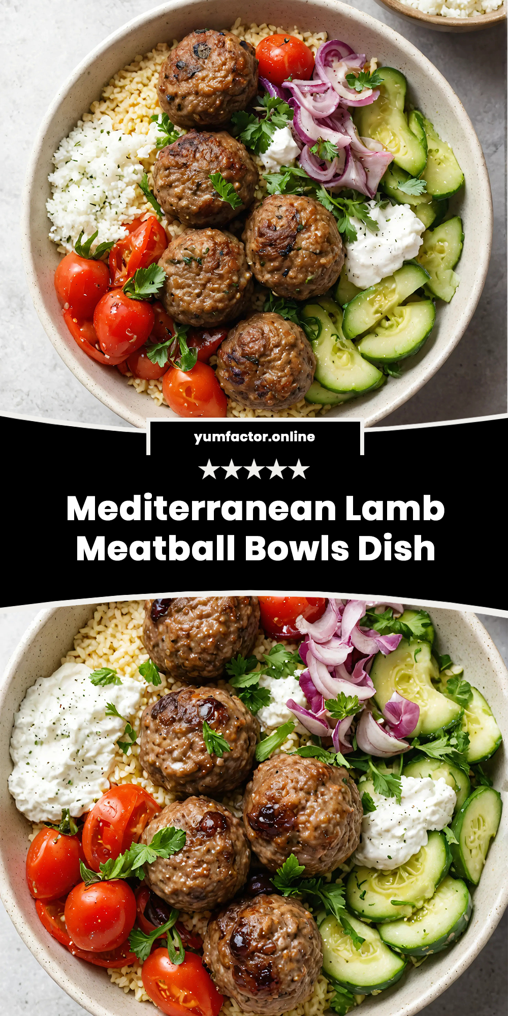 Mediterranean Lamb Meatball Bowls Dish