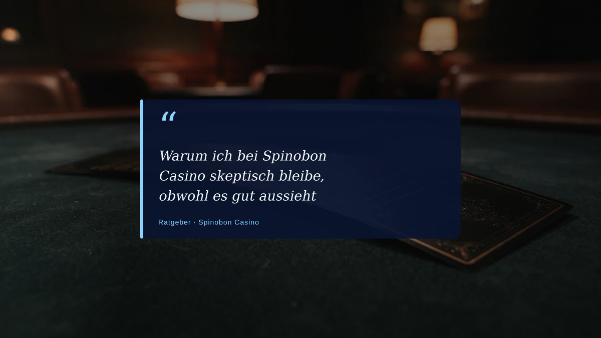 Warum ich bei Spinobon Casino skeptisch bleibe, obwohl es gut aussieht