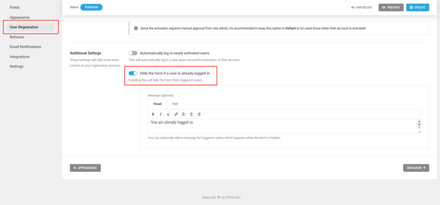 user-Registration-Hide-Form