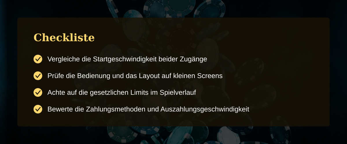 Echtgeld Casino mobil erleben: App gegen Browser im Praxischeck — Checkliste