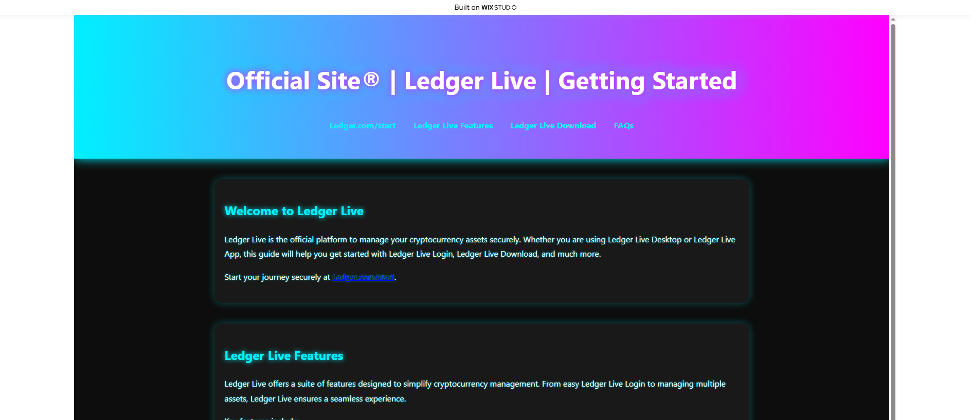 Screenshot of getting-live.wixstudio.com