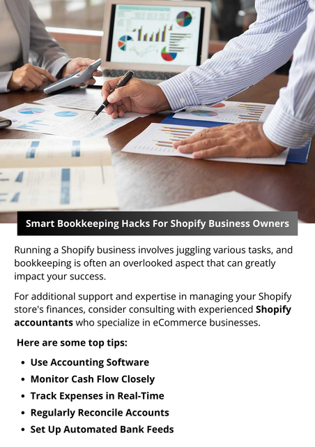 Running a Shopify business involves juggling various tasks, and bookkeeping is often an overlooked aspect that can greatly impact your success. Fortunately, there are smart bookkeeping hacks that Shopify business owners can implement to streamline their financial processes and ensure financial health. To know more visit here https://www.esenshi.com/shopify-accounting