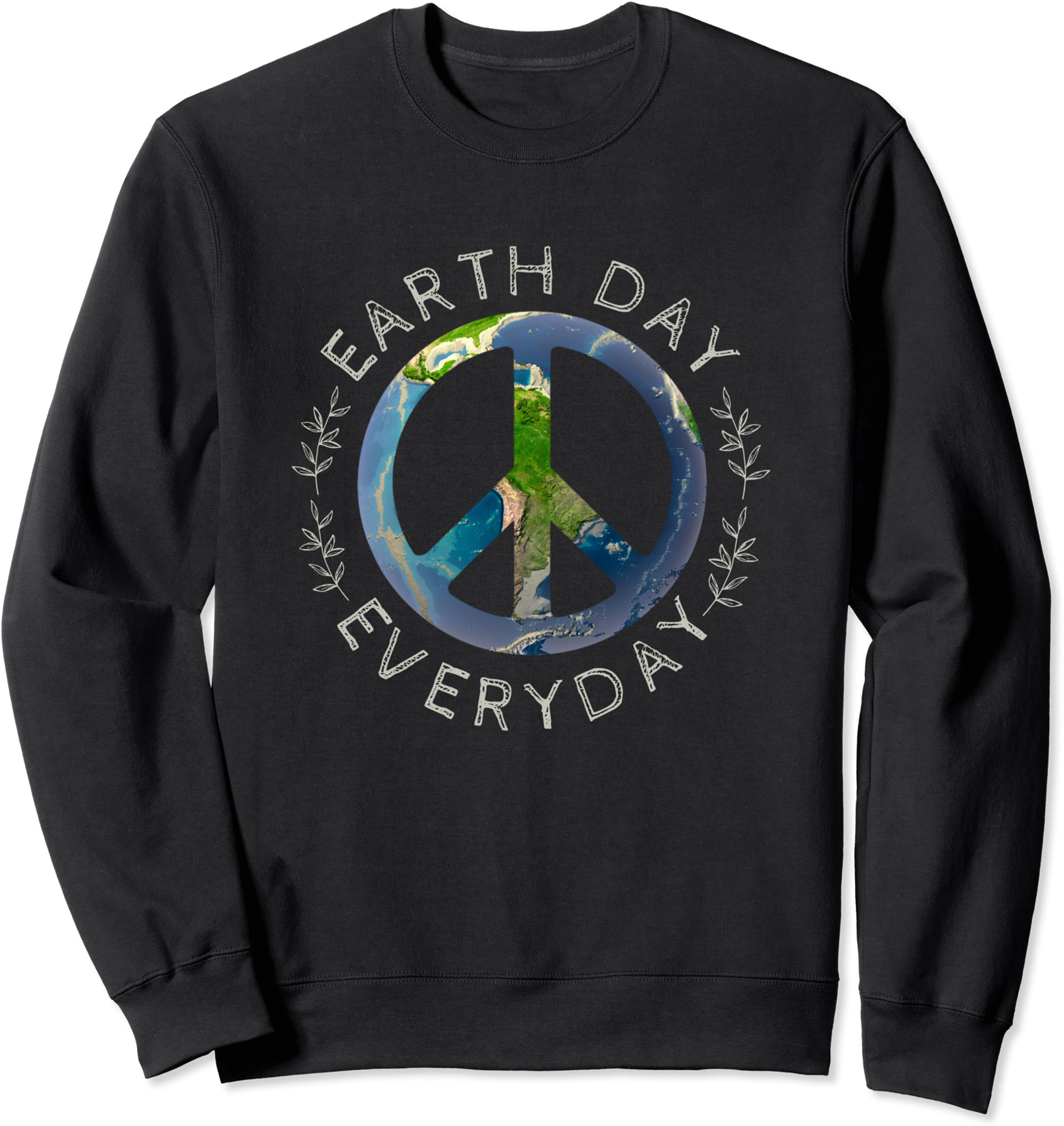 Earth Day Everyday World Global Peace on Earth Sign Unisex Crewneck Sweatshirt