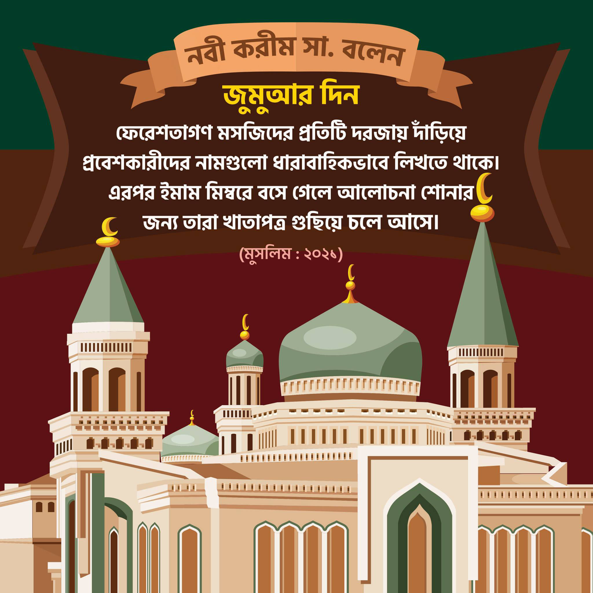 জুমআর দিন, মসজিদ, ফেরেস্তা