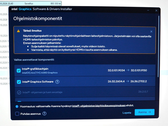 Intel Graphics ajurihommaa