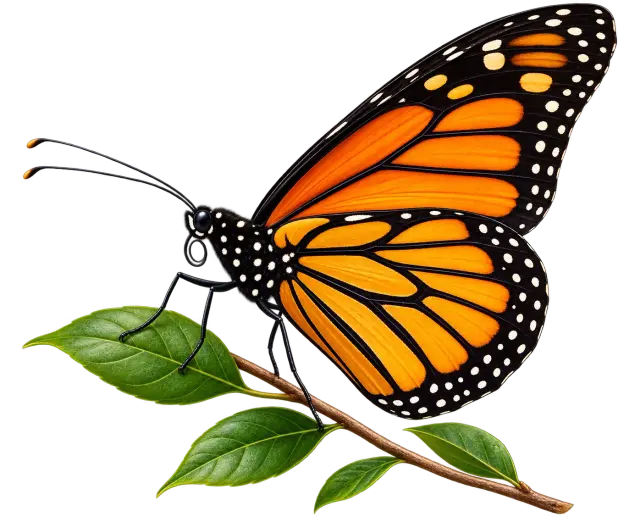 Monarch butterfly on branch