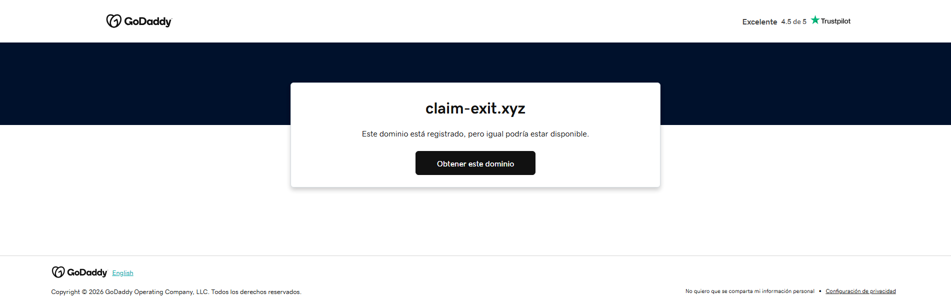 Stored capture of claim-exit.xyz