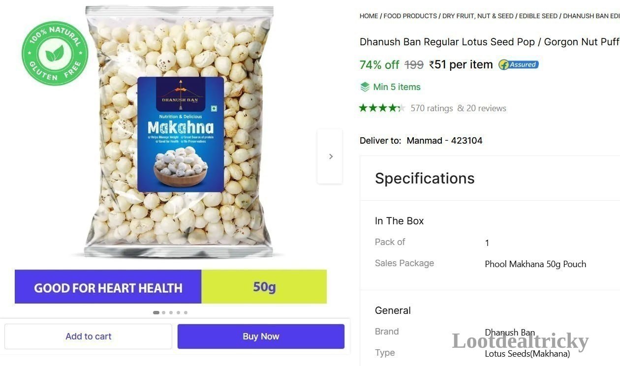 Makhana 50g 51 – Just ₹51 | Loot Deal Makhana 50g 51 – Just ₹51 | Loot Deal