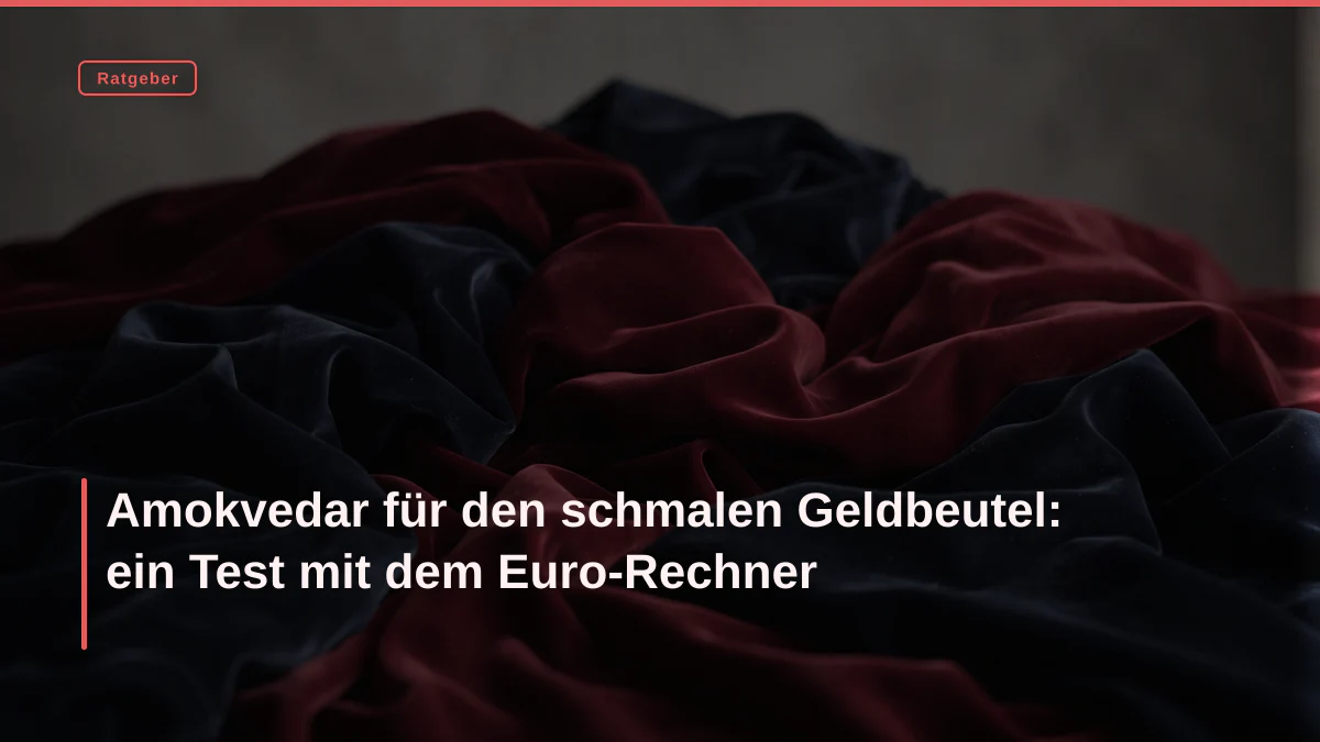 Amokvedar für den schmalen Geldbeutel: ein Test mit dem Euro-Rechner