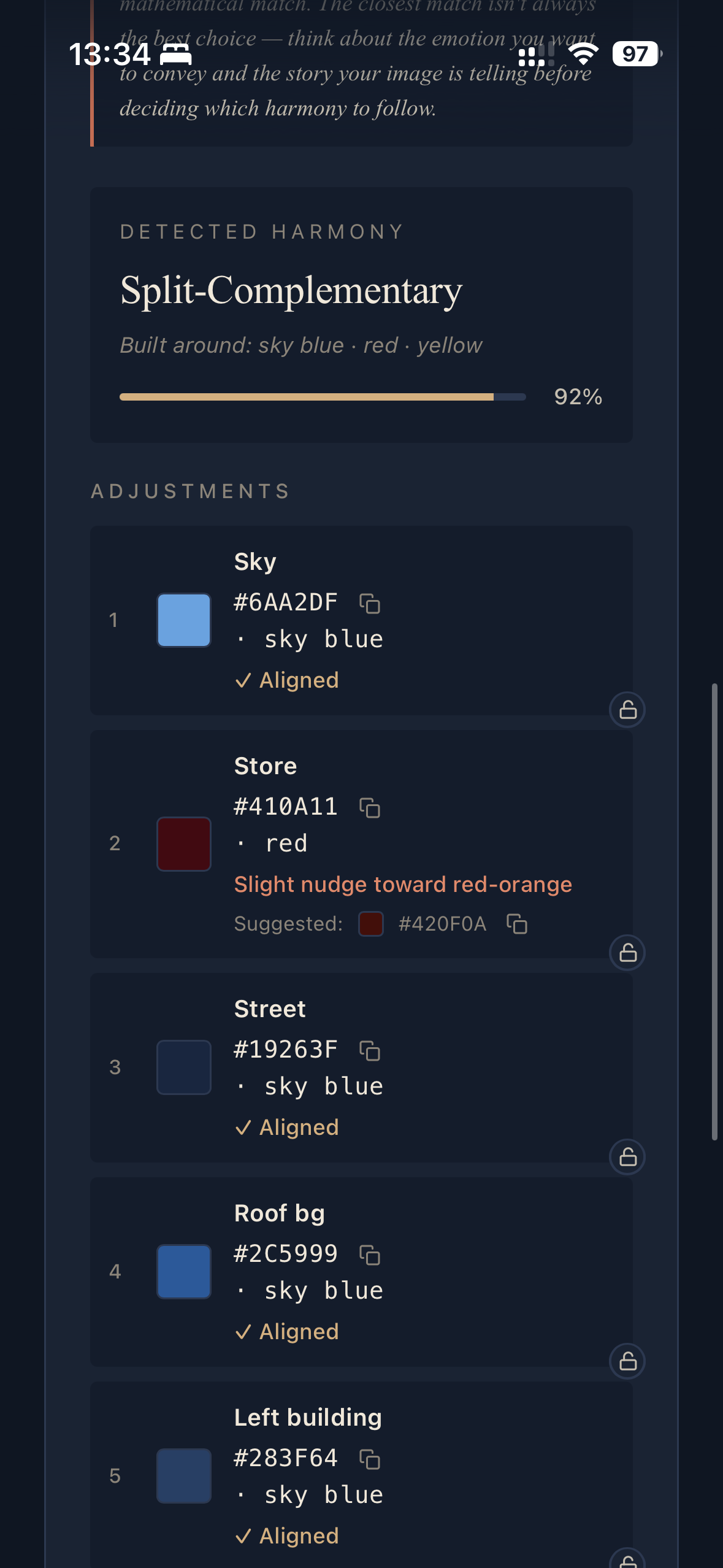 Detected harmony