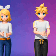 Rin and Len dancing
