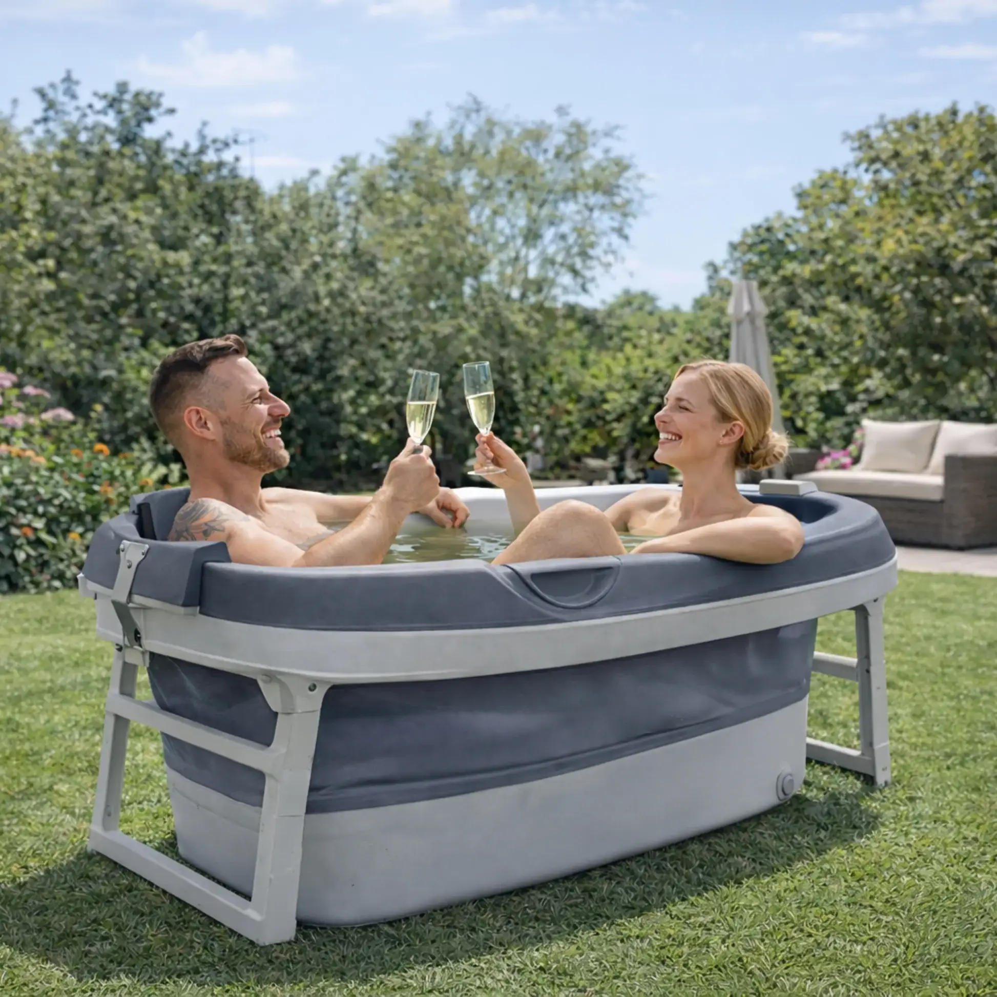 Foresta Opvouwbaar zitbad 2 volwassenen - Inklapbaar bad 150cm - Bath bucket XXL - ZitBadXL.nl