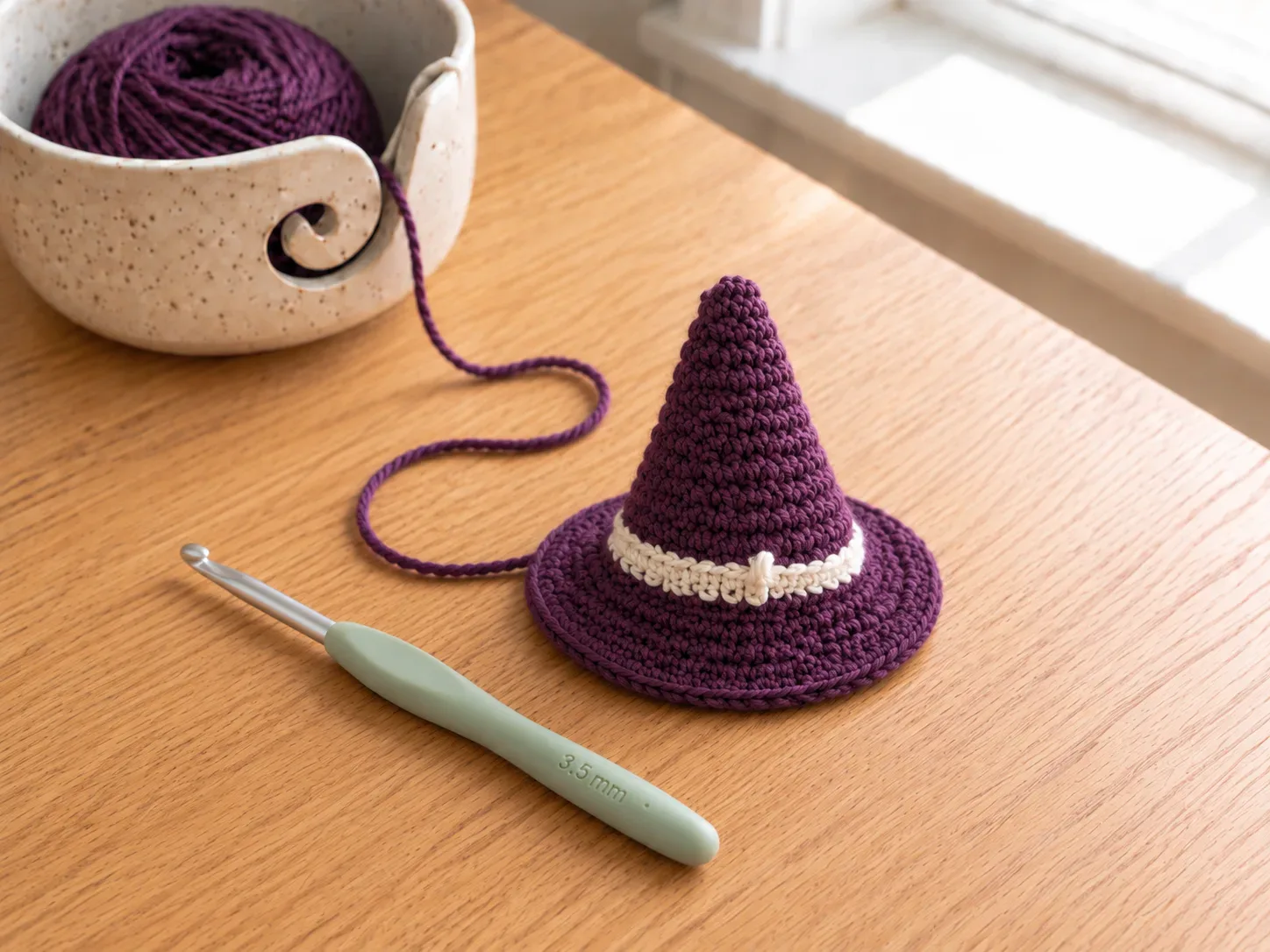Mini Crochet Witch Hat
