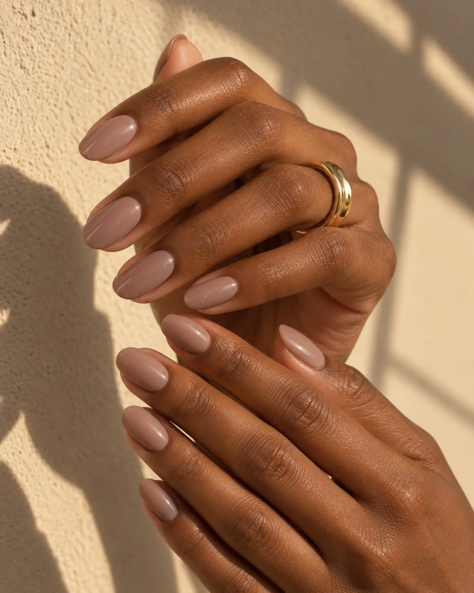 Taupe Photo-Ready Nude manicure inspiration for work nail ideas