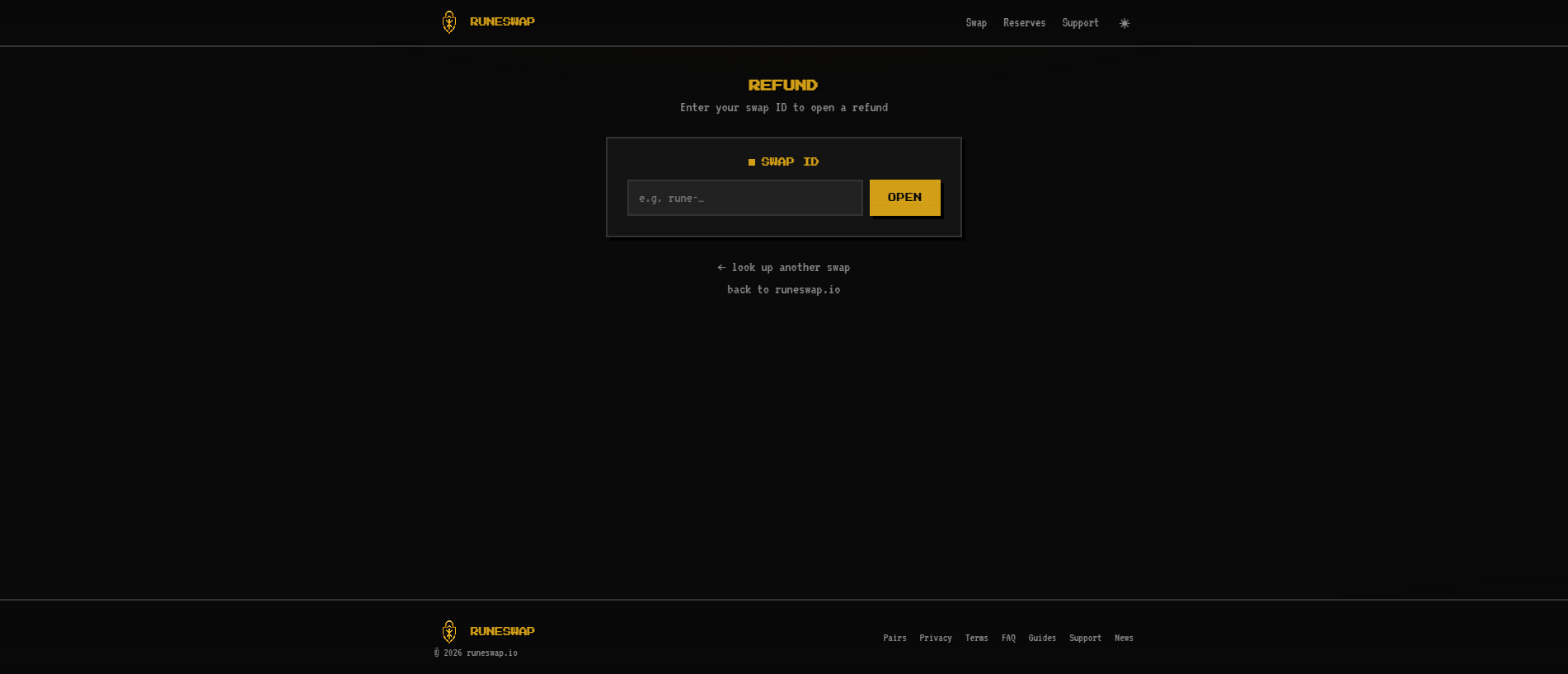 Stored capture of refund-runeswap.io
