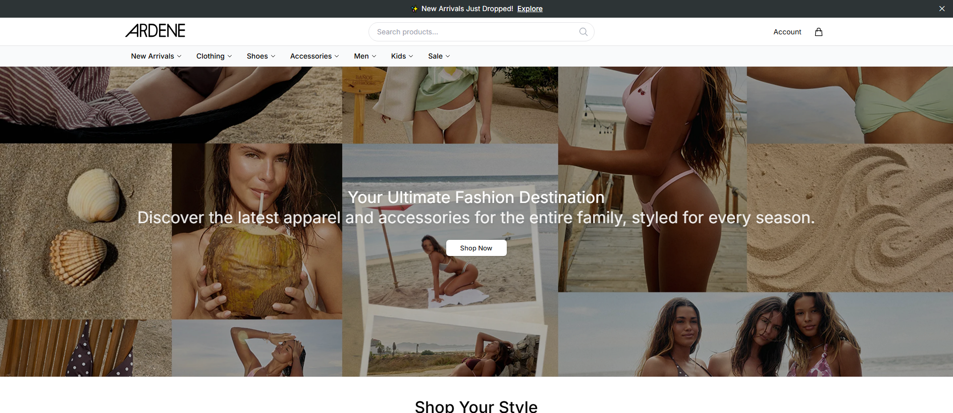 Stored capture of arclothe.shop