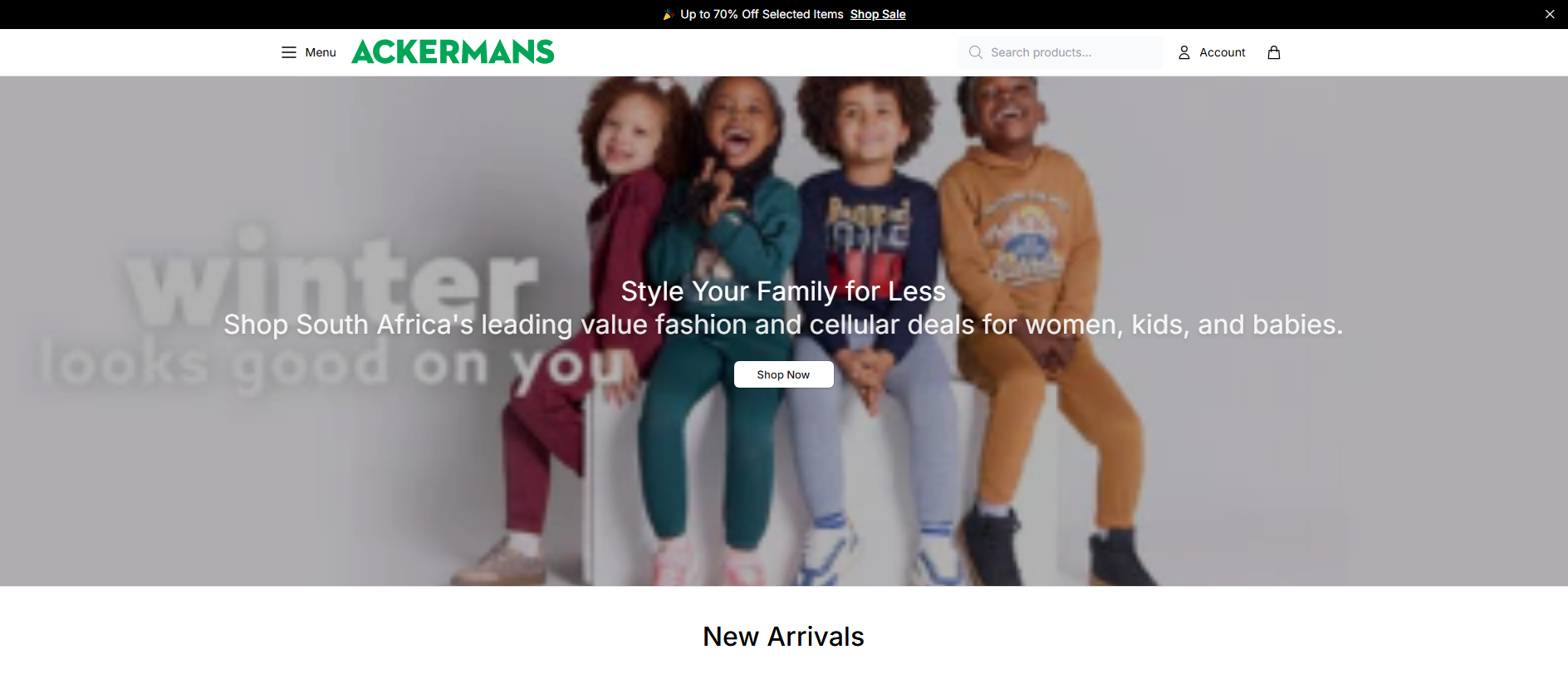 Stored capture of ackermanswear.shop