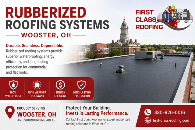 Need durable rubberized roofing systems in Wooster, OH? First Class Roofing provides long-lasting commercial roofing solutions, repairs, maintenance, and expert installation.

Visit: https://first-class-roofing.com/rubberized-roofing-systems-wooster-oh/