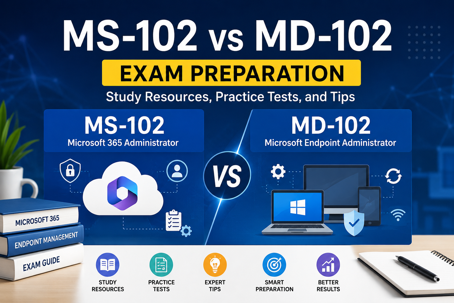 MS-102 vs MD-102 Exam Preparation: Study Resources, Practice Tests, and Tips