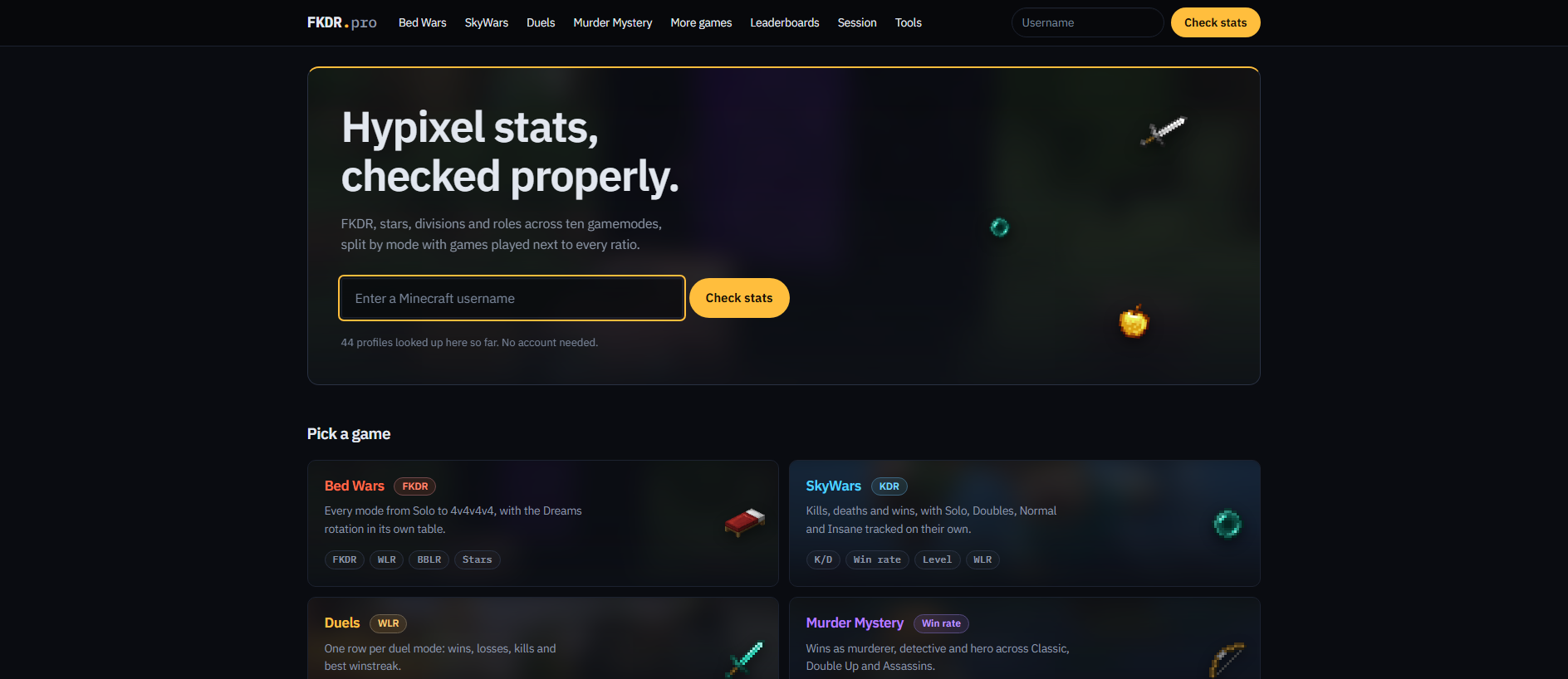 Screenshot of fkdr.pro