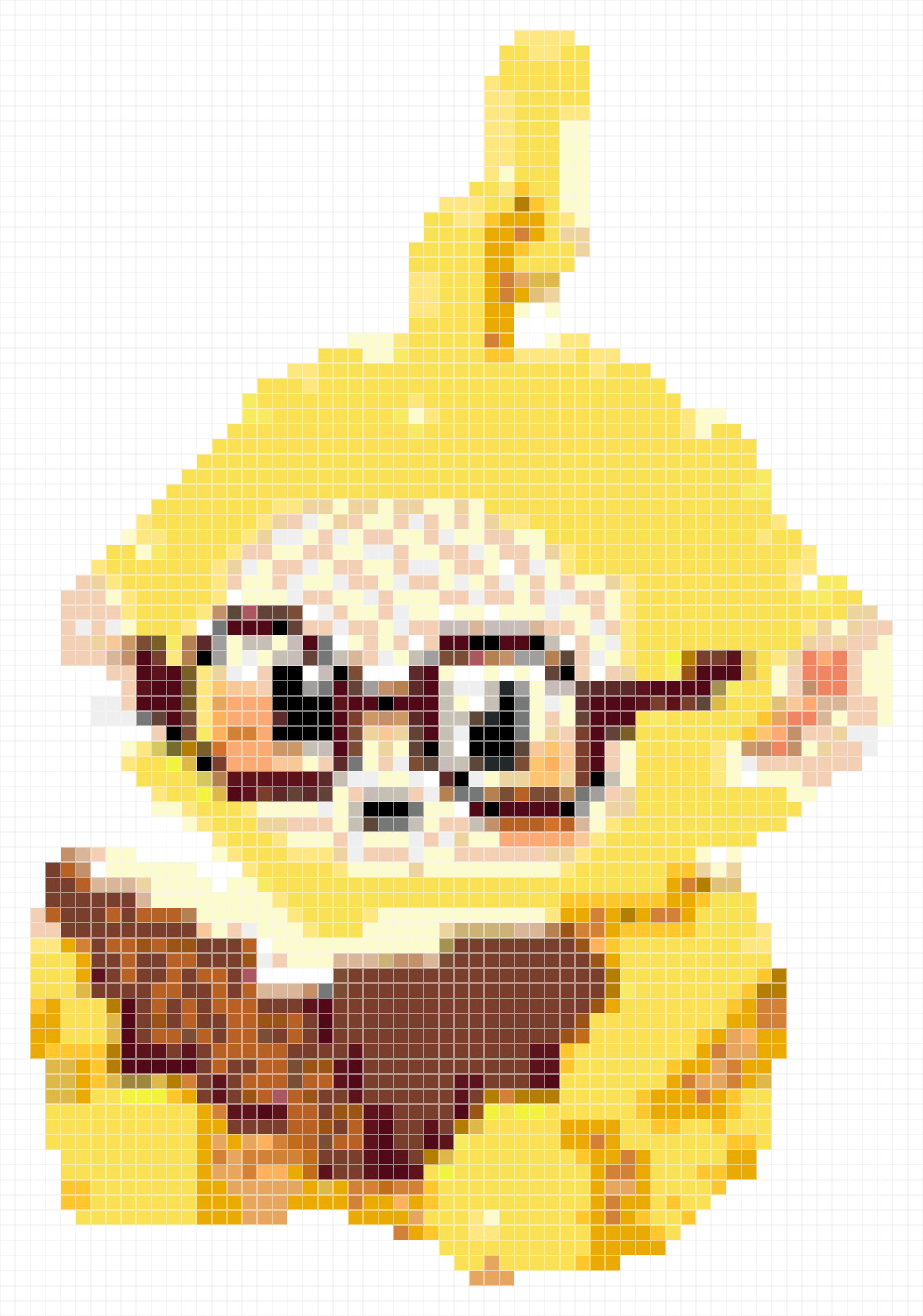 Cute Yellow Monkey With Glasses Reading Book Pixel