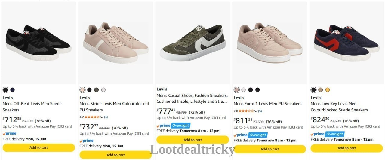 Levi S Sneakers – Great Loot Offer @ ₹712 Levi S Sneakers – Great Loot Offer @ ₹712