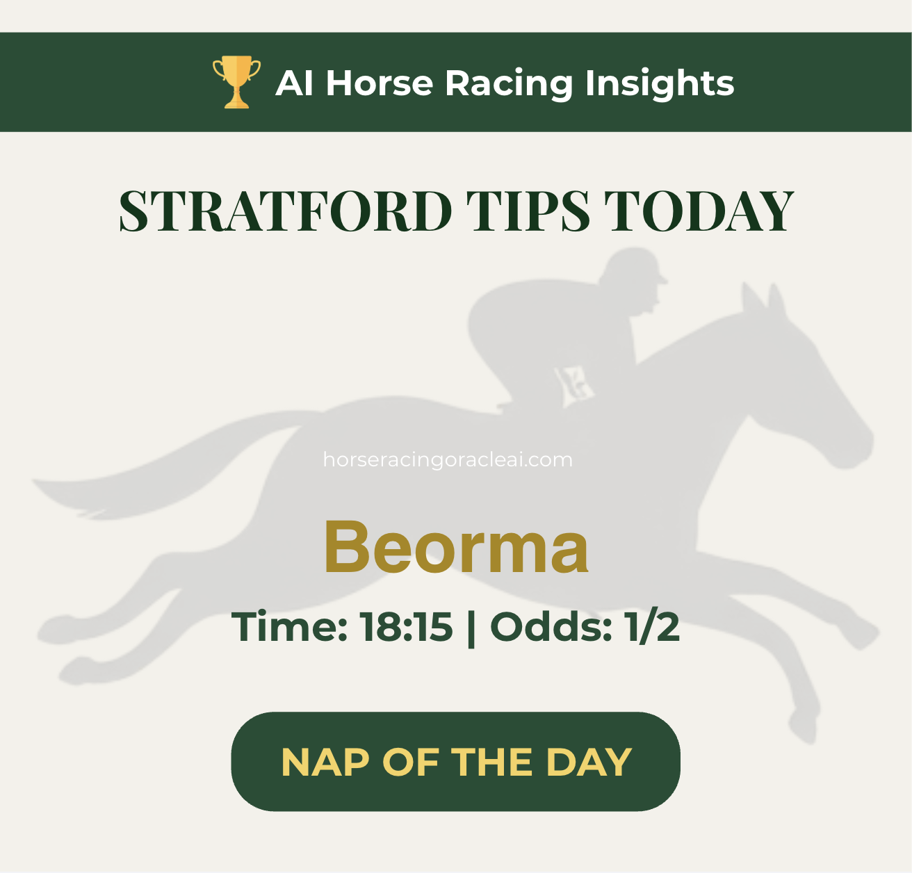 Free Horse Racing Tips Today — Stratford NAP Beorma 18:15 August 25