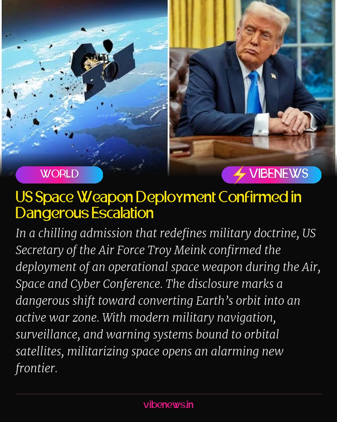 US Space Weapon Deployment Confirmed in Dangerous Escalation