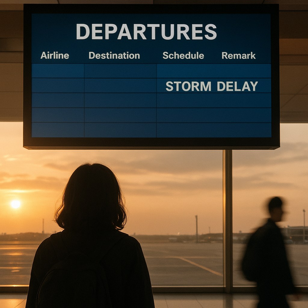 jeju airport departure board storm delay