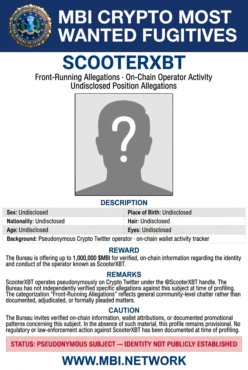 Scooterxbt Wanted Poster