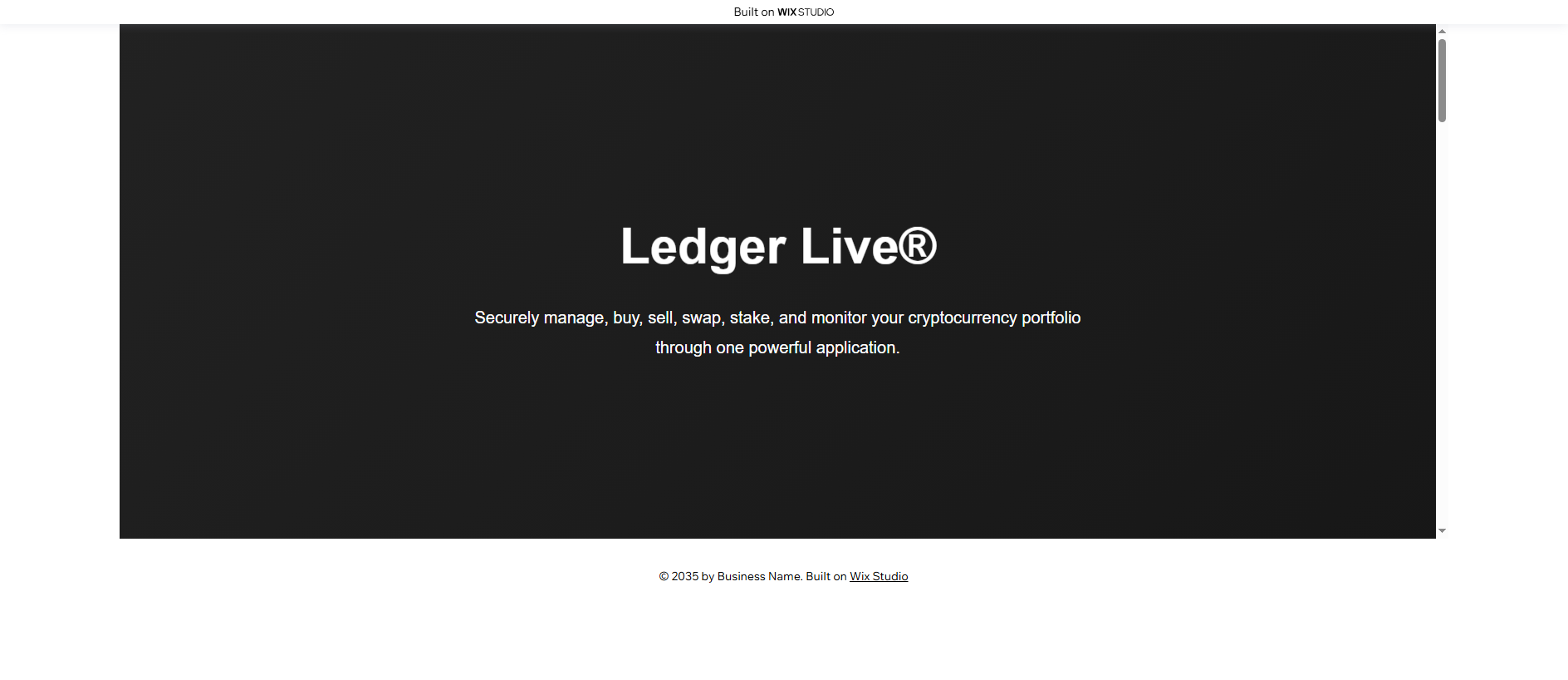 Stored capture of pagelive-ledge.wixstudio.com