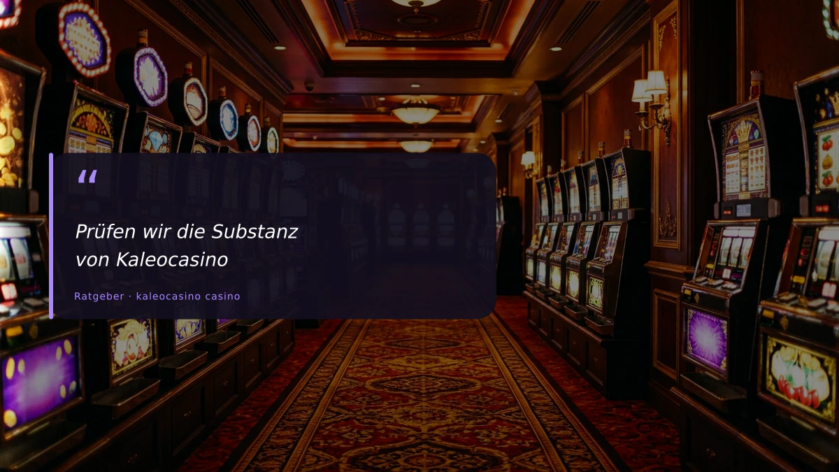 Prüfen wir die Substanz von Kaleocasino