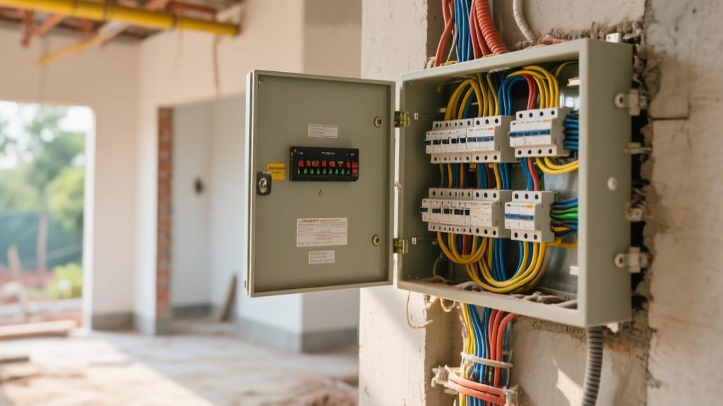Electrical wiring panel modern Indian home construction