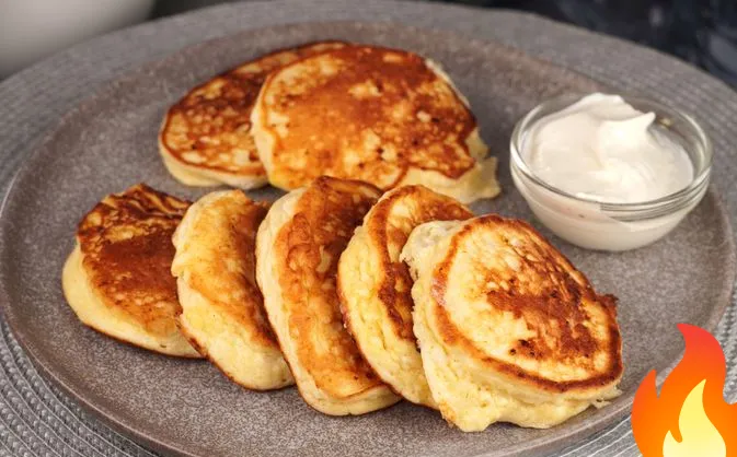 Постер Творожные оладьи со сливочным сыром