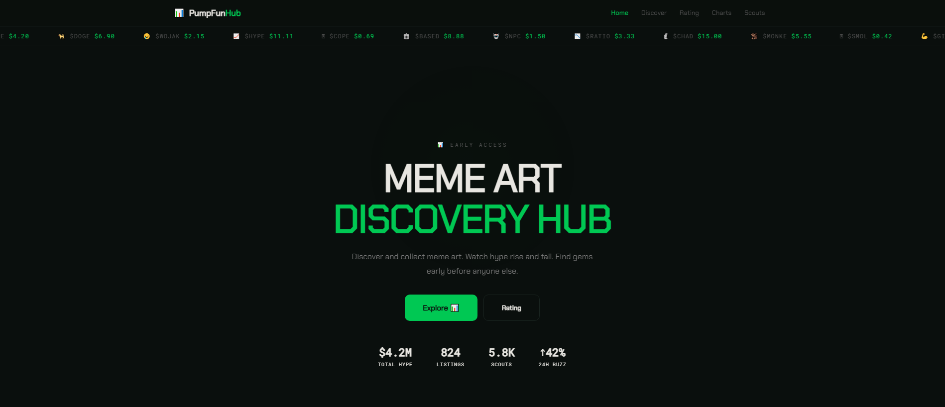 Screenshot of pumpfunhub.click