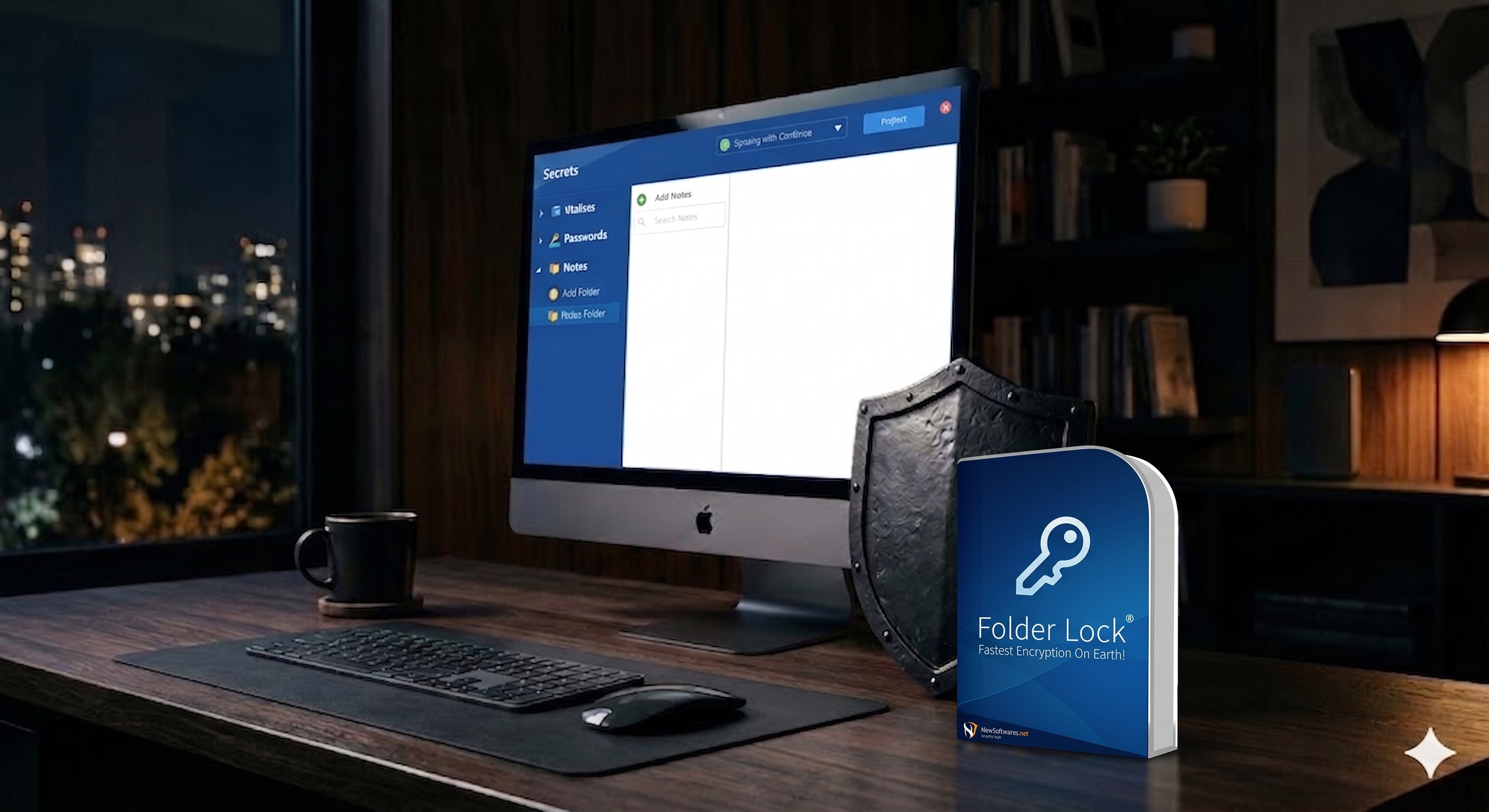 Desktop locker interface for one-password file protection