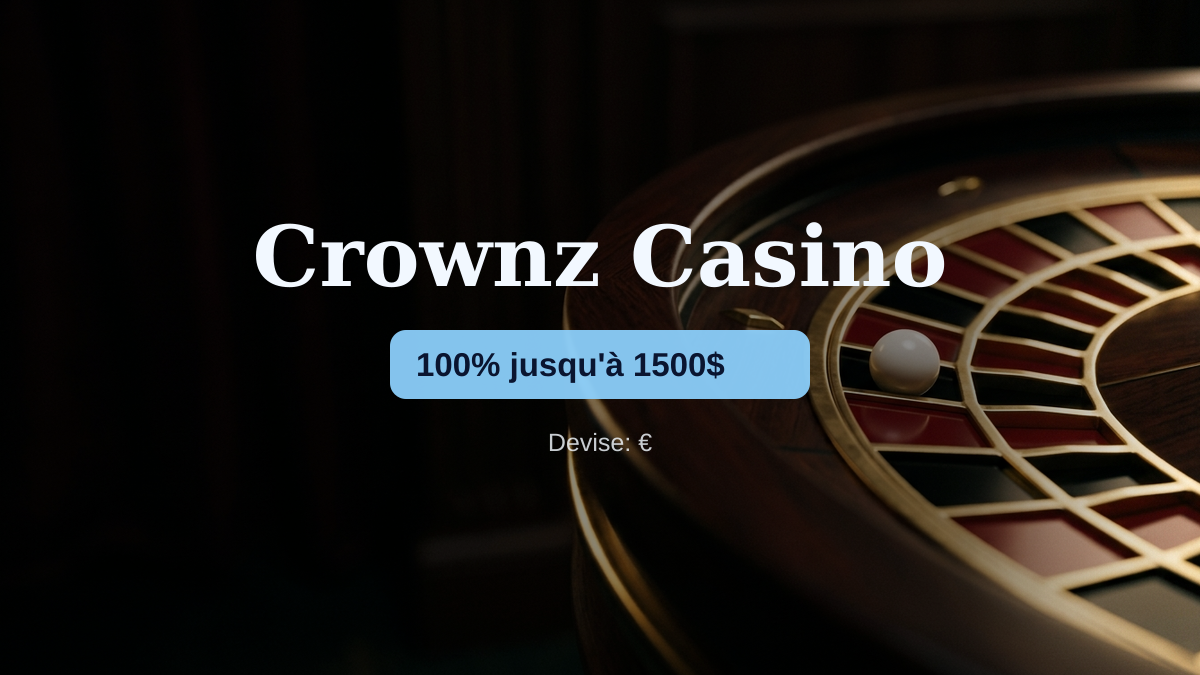 Crownz Casino — bonus de bienvenue 100% jusqu'à 1500$ + 100 FS, paiements: Visa, Mastercard, Skrill, Neteller, Paysafecard Crownz Casino — bonus de bienvenue 100% jusqu'à 1500$ + 100 FS, paiements: Visa, Mastercard, Skrill, Neteller, Paysafecard