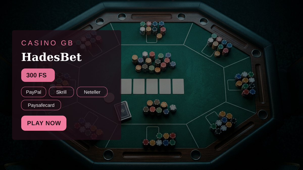 HadesBet casino — welcome bonus 100% up to €/£ 2,000 + 300 FS, payments: PayPal, Skrill, Neteller, Paysafecard, Trustly