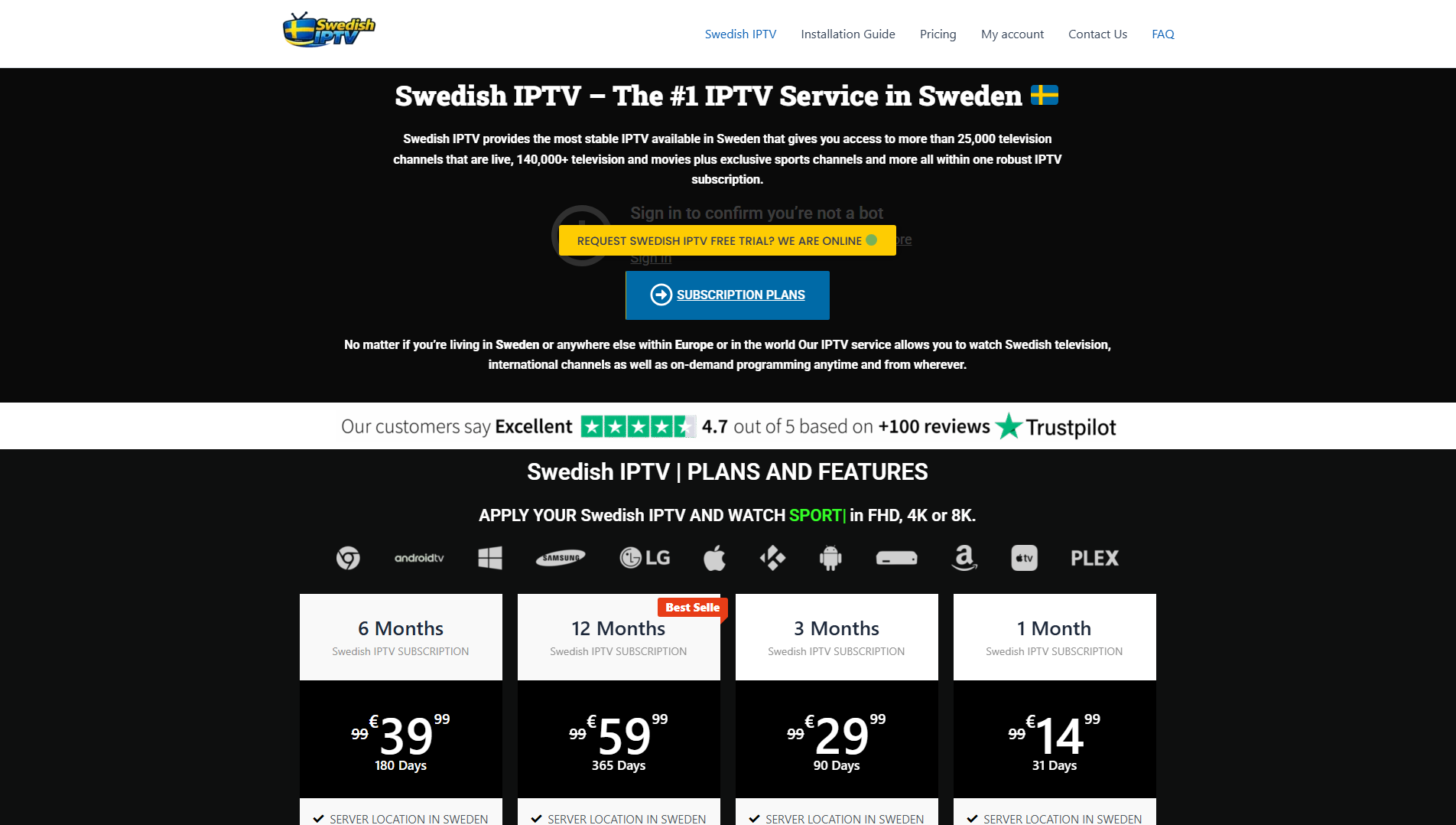 Stored capture of swedishiptv.org