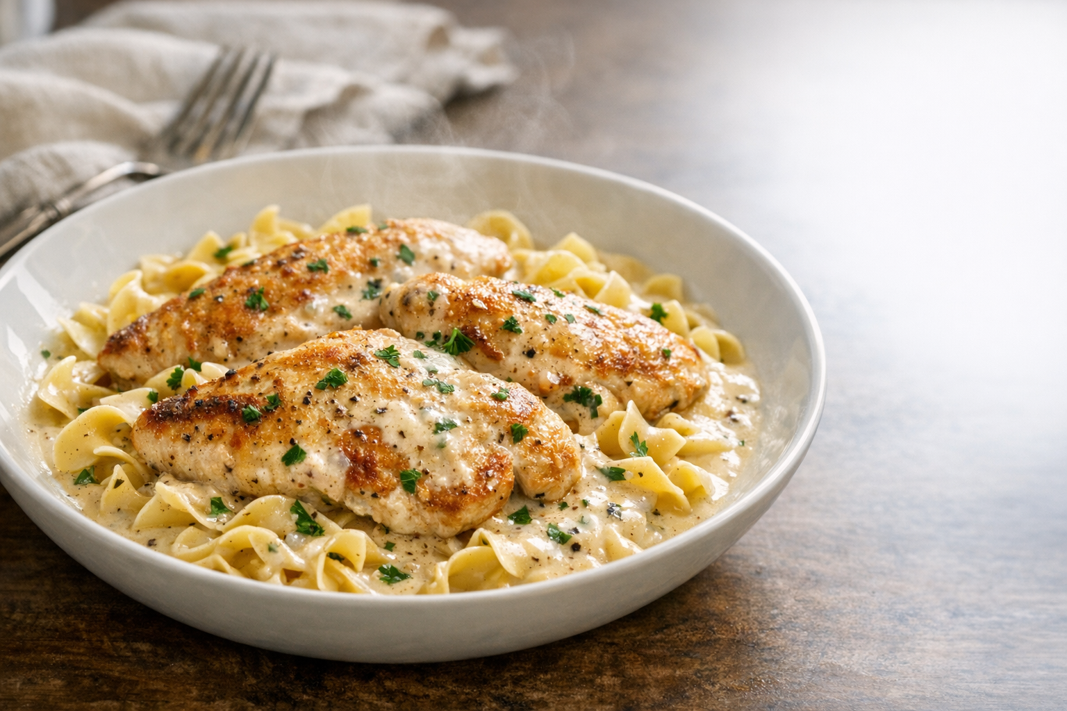 Creamy Chicken Comfort Dinner That Cooks in One Pan
